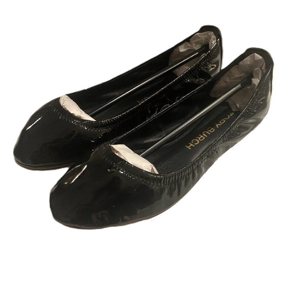 Tory Burch Black Patent Leather Ballet Flats | Size 8.5